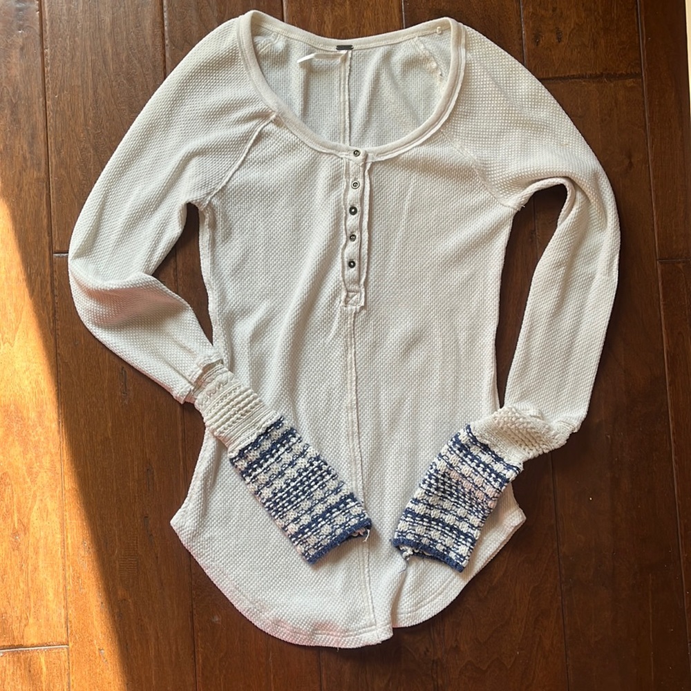 Free people White Long sleeves T shirt